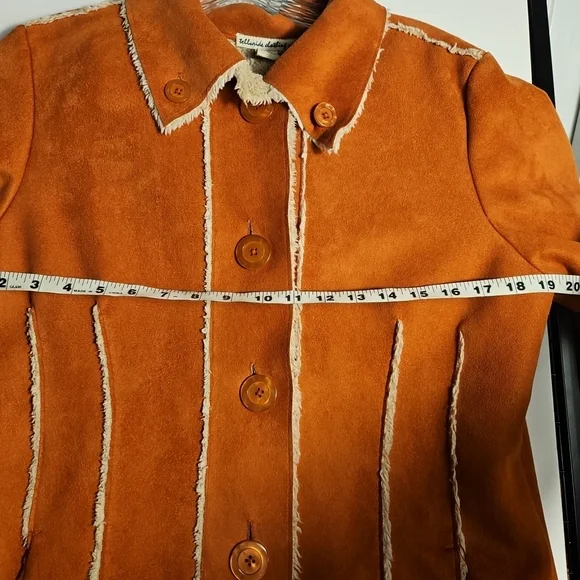 Telluride Clothing Co Faux Suede Sherpa Coat – Y2K Boho Retro Women’s Medium - Picture 10 of 12